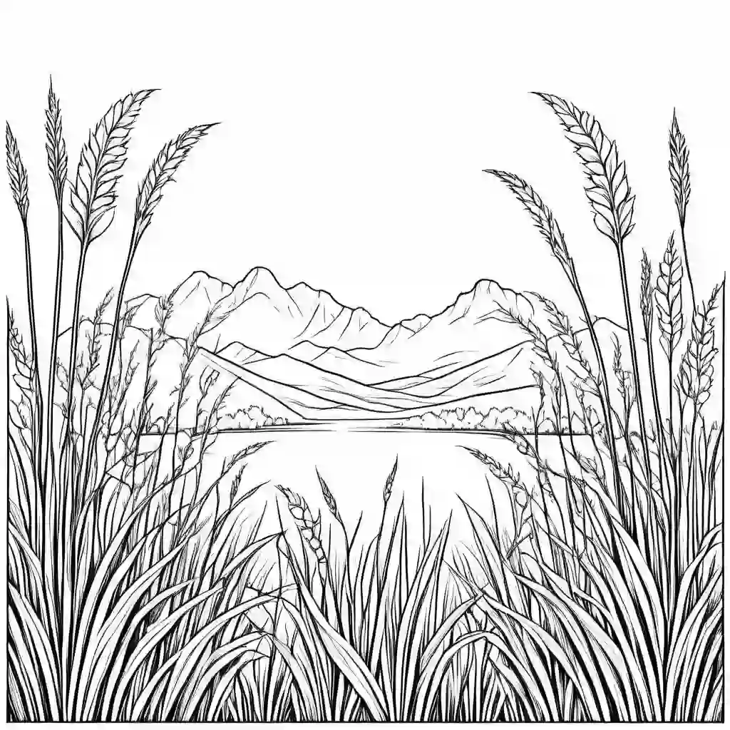 Grass coloring pages